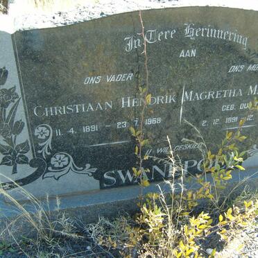 SWANEPOEL Christiaan Hendrik 1891-1968 &amp; Magretha Magdalena DU TOIT 1891-1969