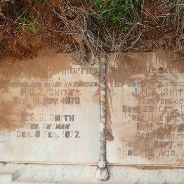 SMITH P.G.Z. 1870- &amp; E.S.D. SNYMAN 1877- 