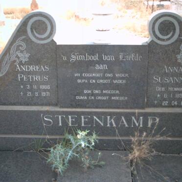 STEENKAMP Andreas Petrus 1886-1971 &amp; Anna Susanna HENNING 1894-1980