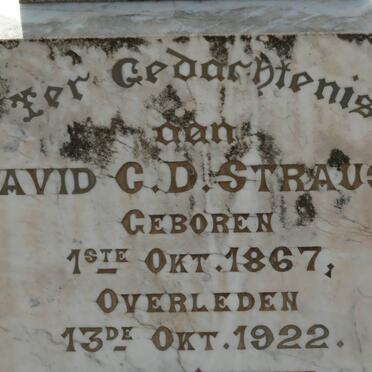 STRAUSS David C.D. 1867-1922 &amp; Elizabeth Catharina 1873-1948