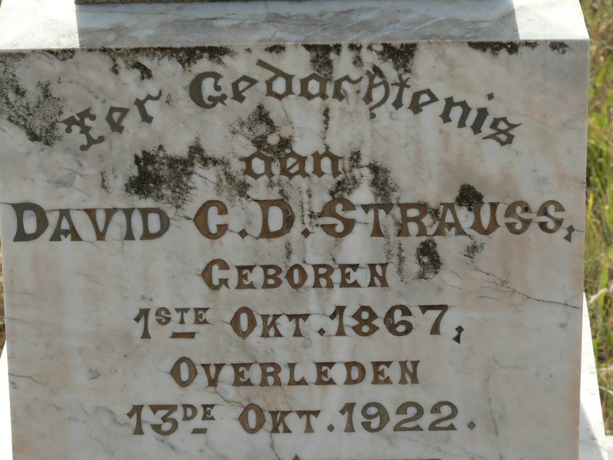 STRAUSS David C.D. 1867-1922