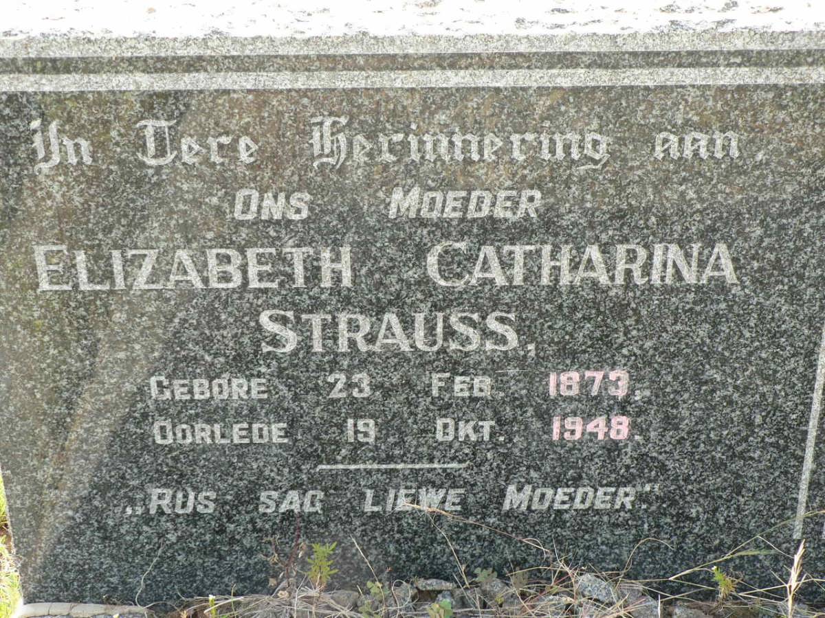 STRAUSS Elizabeth Catharina 1873-1948