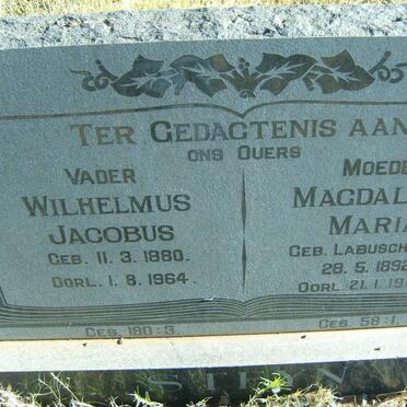 STEYN Wilhelmus Jacobus 1880-1964 &amp; Magdalena Maria LABUSCHAGNE 1892-1969