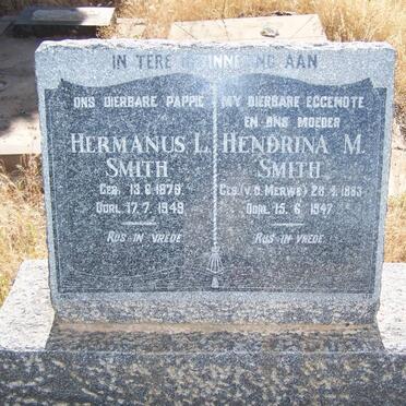 SMITH Hermanus L. 1878-1949 &amp; Hendrina M. van der MERWE 1883-1947