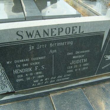 SWANEPOEL Hendrik F.S. 1896-1965 &amp; Judith 1900-1972
