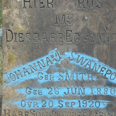 SWANEPOEL Johanna J. nee SMITH 1880-1920