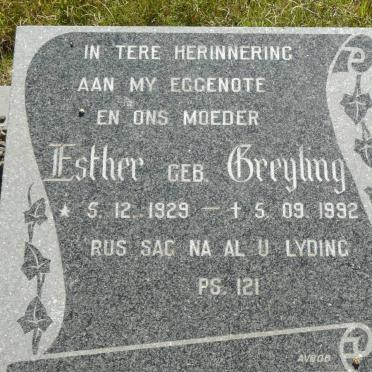ASWEGEN Esther, van nee GREYLING 1929-1992