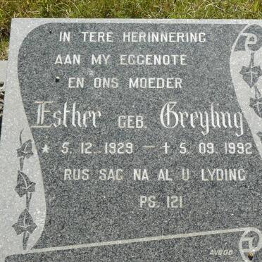 ASWEGEN Esther, van nee GREYLING 1929-1992