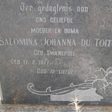 TOIT Salomina Johanna, du nee SWANEPOEL 1877-