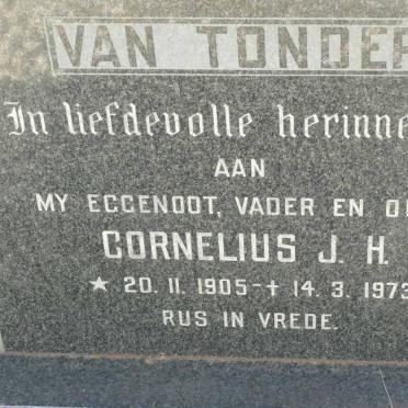 TONDER Cornelius J.H., van 1905-1973