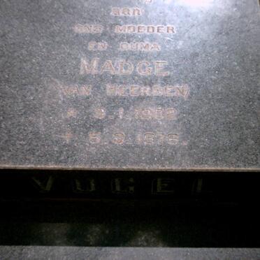 VOGEL De Wet 1900-1971 &amp; Madge van HEERDEN 1902-1976