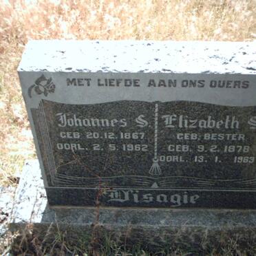 VISAGIE Johannes S. 1867-1962 &amp; Elizabeth S. BESTER 1878-1969