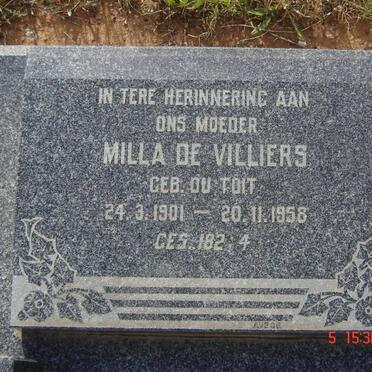 VILLIERS Milla, de nee du TOIT 1901-1958