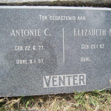 VENTER Antonie C. 1877-1957 &amp; Elizabeth M. 1887-