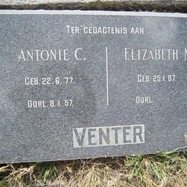VENTER Antonie C. 1877-1957 &amp; Elizabeth M. 1887-