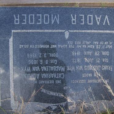 WYK Frans Jacobus, van 1873-1946 &amp; Catharina Adriana Magdalena 1886-1966