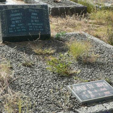 WET Johannes Jacobus, de 1873-1950 &amp; Anna Cecilia ENGELBRECHT 1879-1956 :: de WET Santa 1920-1997