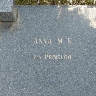 WAAL Anna M.E., de  nee PRINSLOO
