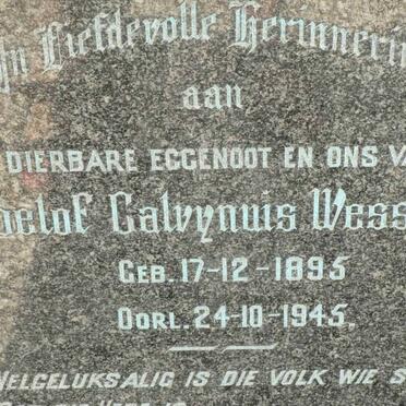 WESSELS Roelof Calwynuis 1895-1945