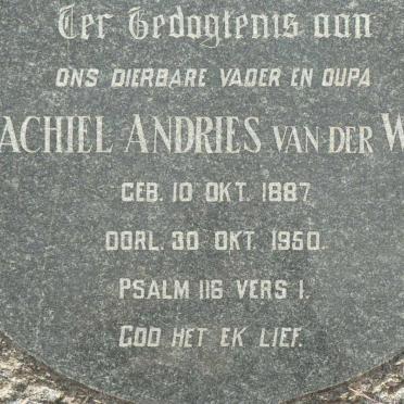 WALT Machiel Andries, van der 1887-1950
