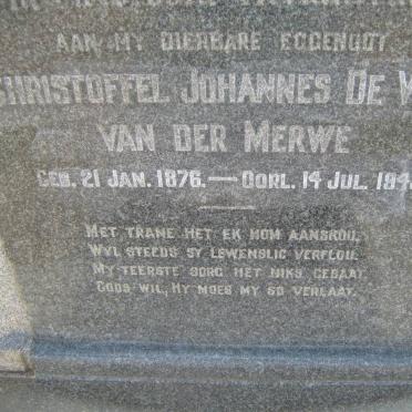 WET Christoffel Johannes, de 1876-1943