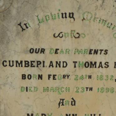 HILL Cumberland Thomas 1832-1898 