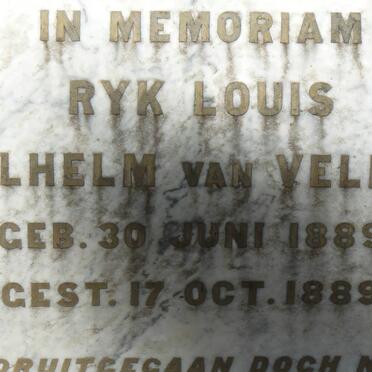 VELDEN Ryk Louis Wilhelm, van 1889-1889