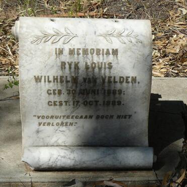 VELDEN Ryk Louis Wilhelm, van 1889-1889