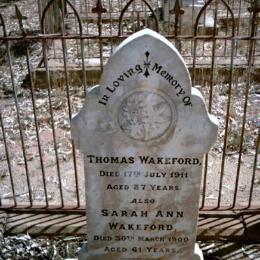 WAKEFORD Thomas -1911 &amp; Sarah Ann -1900