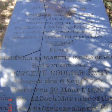 SMIT Burgert Godlieb 1794-1866 &amp; Frederica Elisabeth Jacoba DE BEER 1795-1869