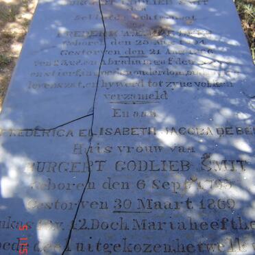 SMIT Burgert Godlieb 1794-1866 &amp; Frederica Elisabeth Jacoba DE BEER 1795-1869