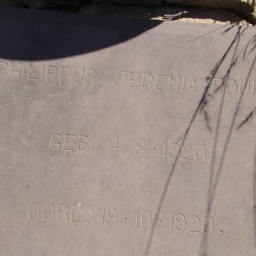 FOURIE Philippus Jeremia 1920-1920