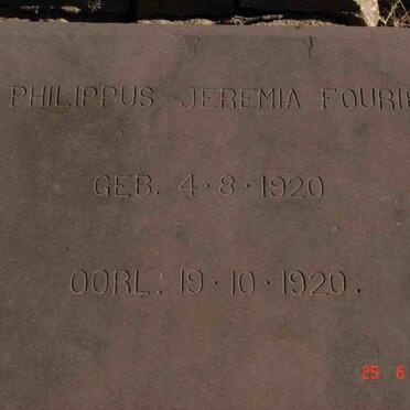 FOURIE Philippus Jeremia 1920-1920