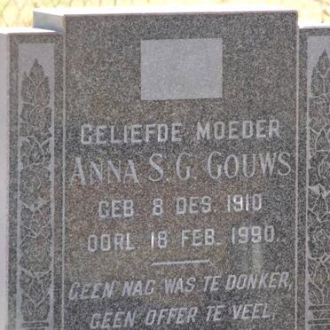 GOUWS Anna S.G. 1910-1990
