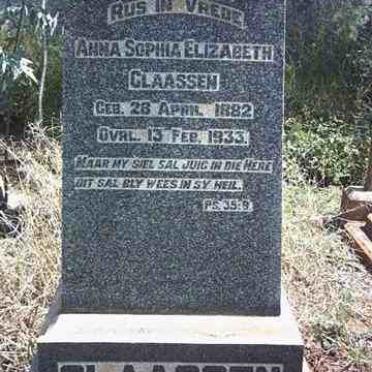 CLAASSEN Anna Sophia Elizabeth 1882-1933