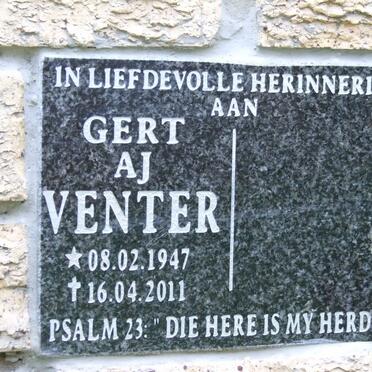 VENTER Gert A.J. 1947-2011