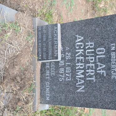 ACKERMAN Johannes Marthinus 1939-2007 :: ACKERMAN Olaf Rupert 1973-1975