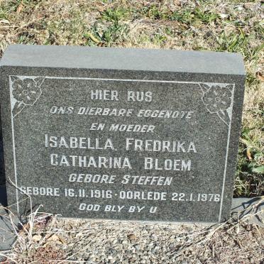 BLOEM Isabella Fredrika Catharina nee STEFFEN 1916-1976