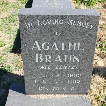 BRAUN Agathe nee LENTZ 1902-1989