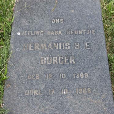 BURGER Hermanus S.E. 1969-1969