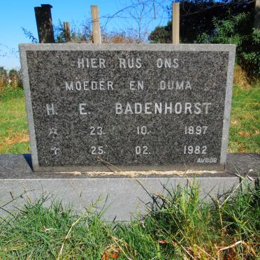 BADENHORST H.E. 1897-1982