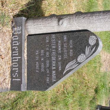 BADENHORST Hester Frederika Maria 1913-1987