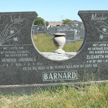 BARNARD Hendrik Johannes 1922-1990 &amp; Elizabeth Helena 1927-2012