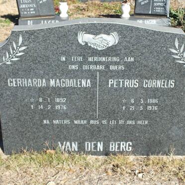 BERG Petrus Cornelis, van den 1886-1976 &amp; Gerharda Magdalena 1892-1976