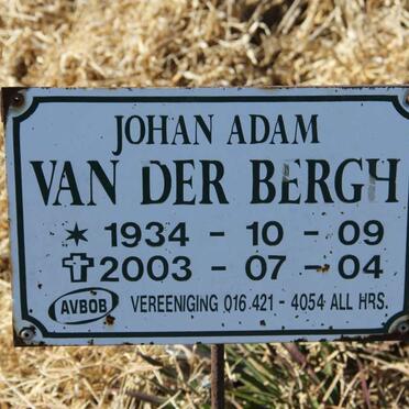 BERGH Johan Adam, van der 1934-2003