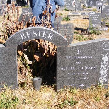 BESTER Aletta J.J. 1919-1983