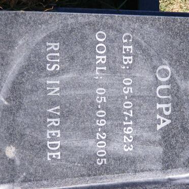 BERG Jan Dirk, van den 1923-2005 &amp; Anna Frances 1932-2008