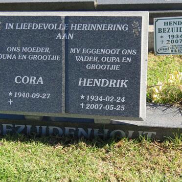 BEZUIDENHOUT Hendrik Jan 1934-2007 &amp; Cora 1940-