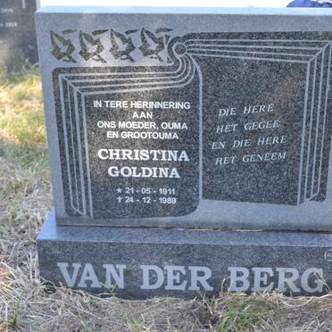 BERG Christina Goldina, van den 1911-1989