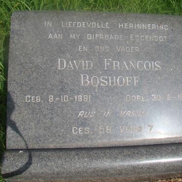 BOSHOFF David Francois 1881-1961